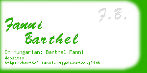 fanni barthel business card